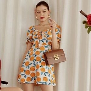 Orange Print mini dress